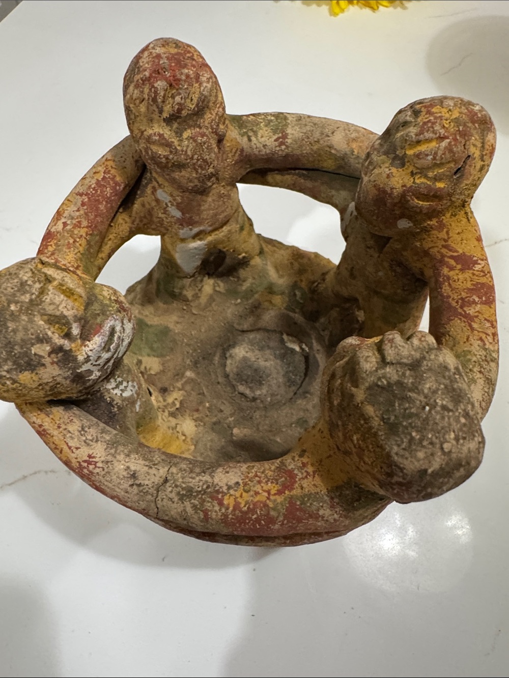 Mexican Red Pottery Aztecan Circle Of Friends Vntg Incense Burner, Candle Holder